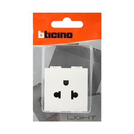 เต้ารับเดี่ยว 3 ขา มีกราวด์ BTICINO N4126 LIVING LIGHT สีขาว_2