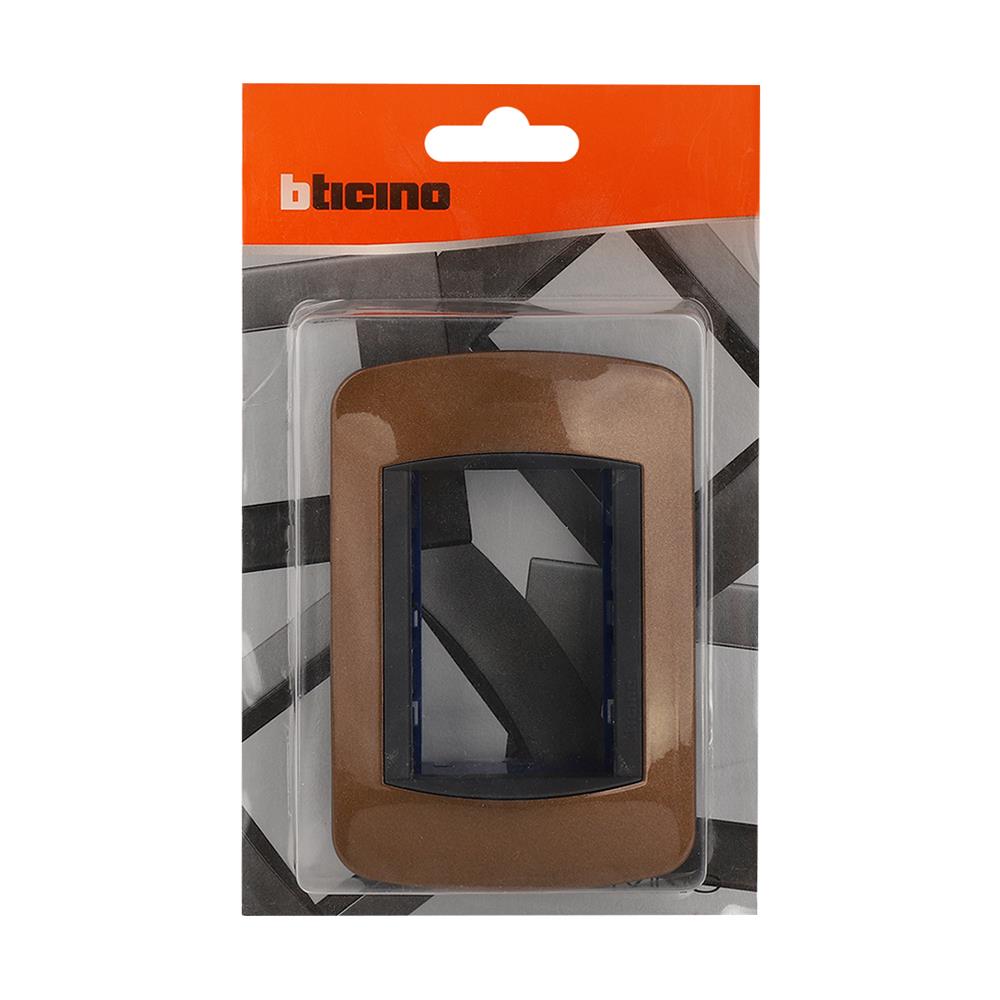 หน้ากาก 3 ช่อง BTICINO SL4803BOF สีน้ำตาล