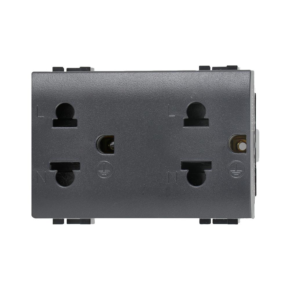 เต้ารับคู่ 3 ขา BTICINO L4185LIVING สีดำ