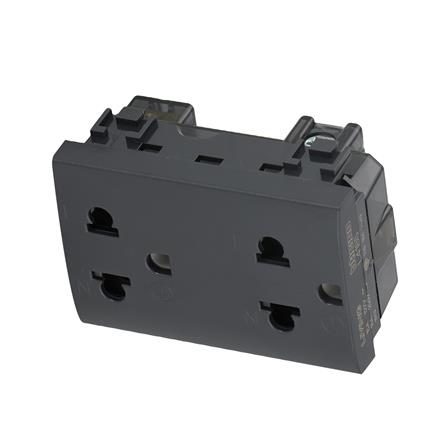 เต้ารับคู่ 3 ขา BTICINO L4185LIVING สีดำ_1