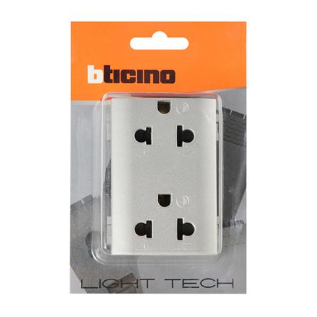 เต้ารับคู่ 3 ขา BTICINO SNT4185 สีเงิน_3