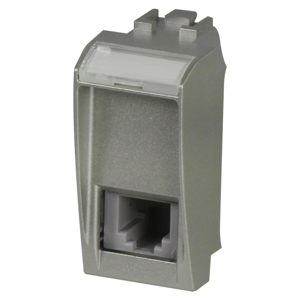 เต้ารับโทรศัพท์ BTICINO SNT4258/11NF สีเงิน