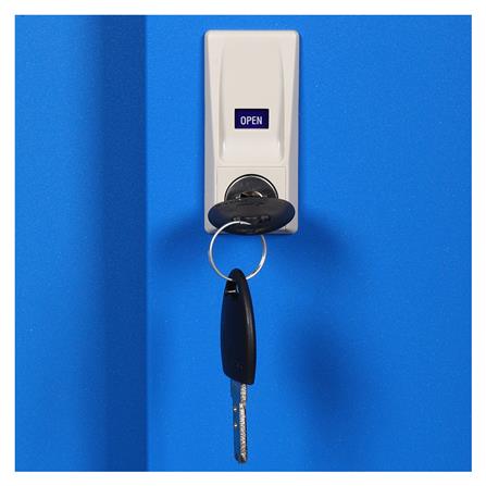 ตู้เหล็กสูงบานเลื่อนทึบ LUCKY WORLD KSS-914 สีน้ำเงิน_4