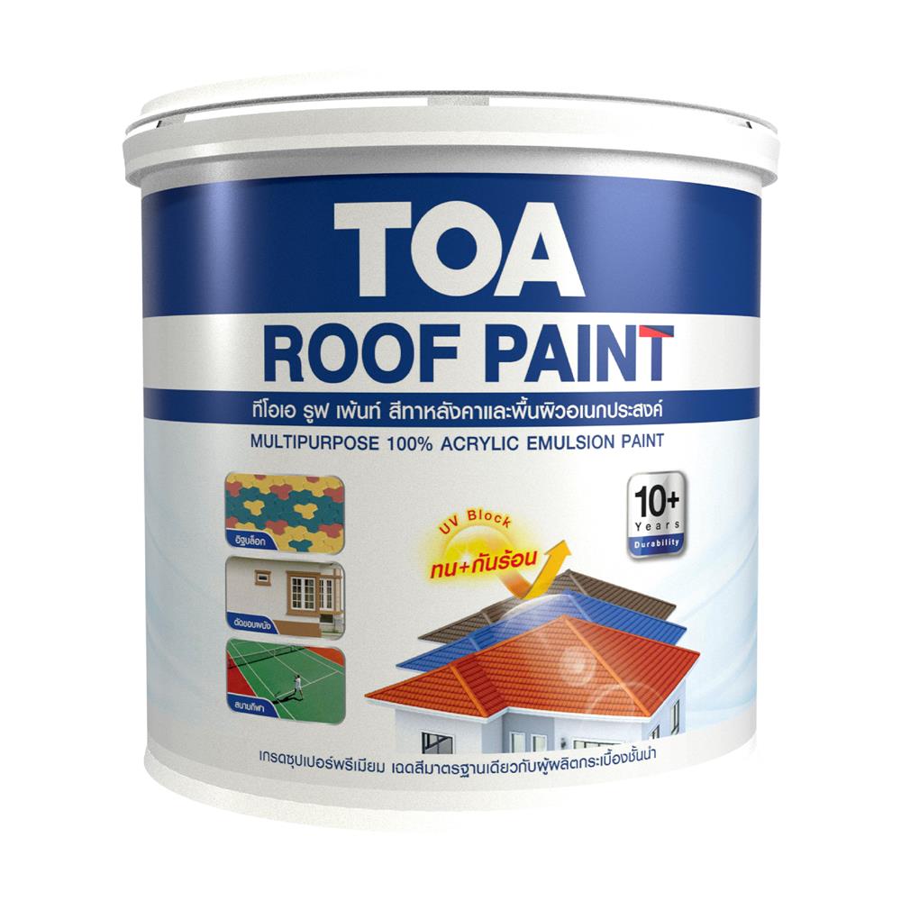 สีน้ำทาหลังคา ชนิดกึ่งเงา TOA ROOF PAINT R493 สีแดง 1 แกลลอน