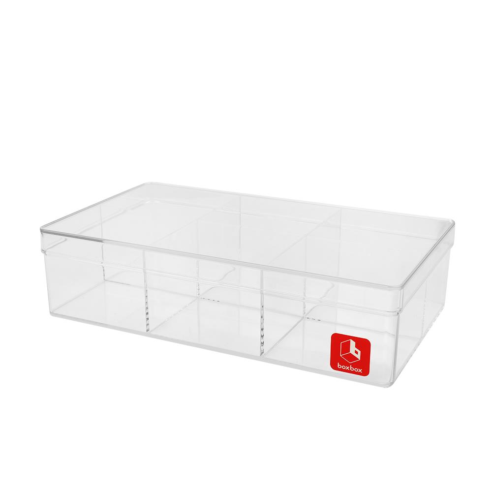 กล่องแบ่งช่อง 6 ช่อง BOXBOX 6236L 13.5x23x6 ซม. สีขาว
