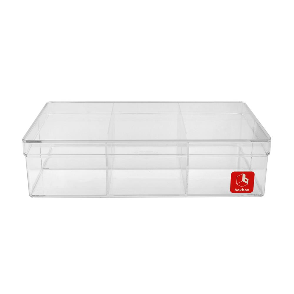 กล่องแบ่งช่อง 6 ช่อง BOXBOX 6236L 13.5x23x6 ซม. สีขาว