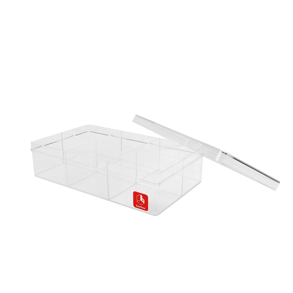 กล่องแบ่งช่อง 6 ช่อง BOXBOX 6236L 13.5x23x6 ซม. สีขาว