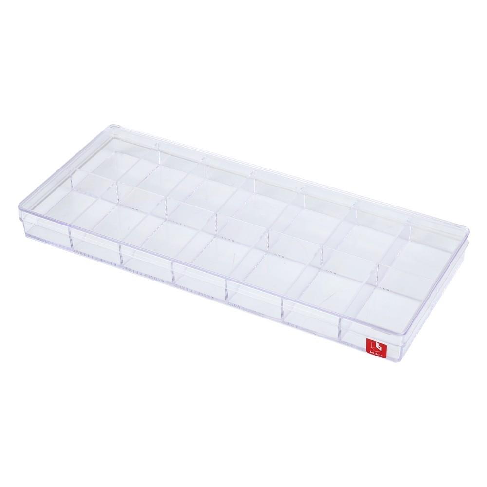 กล่องแบ่งช่อง 14 ช่อง BOXBOX 1224-14L 11x26x2.5 ซม. สีขาว