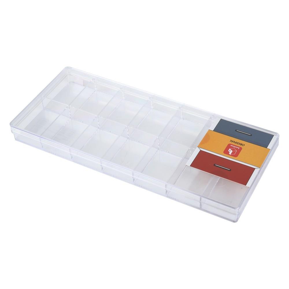 กล่องแบ่งช่อง 14 ช่อง BOXBOX 1224-14L 11x26x2.5 ซม. สีขาว