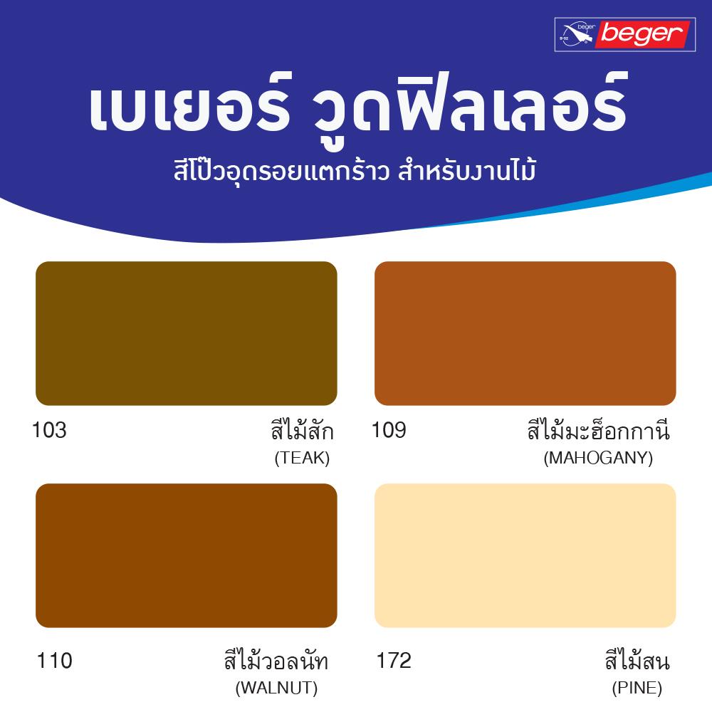 สีโป๊วไม้ BEGER WOOD FILLER 109 สีมะฮอกกะนี 500 กรัม