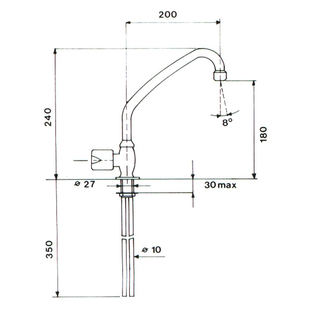 ก๊อกซิงค์เดี่ยวเคาน์เตอร์ PAINI 24CR225QE