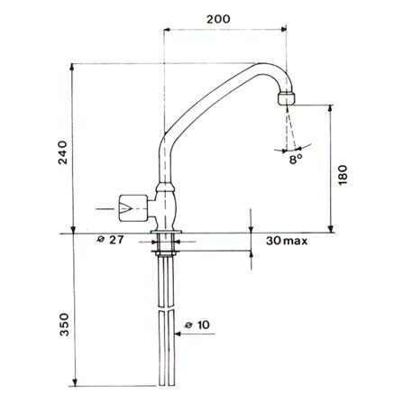 ก๊อกซิงค์เดี่ยวเคาน์เตอร์ PAINI 24CR225QE_2