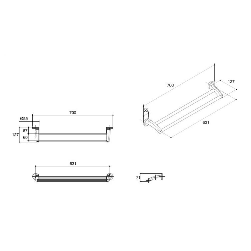 ราวแขวนผ้า KOHLER K-17522T-CP สีโครม