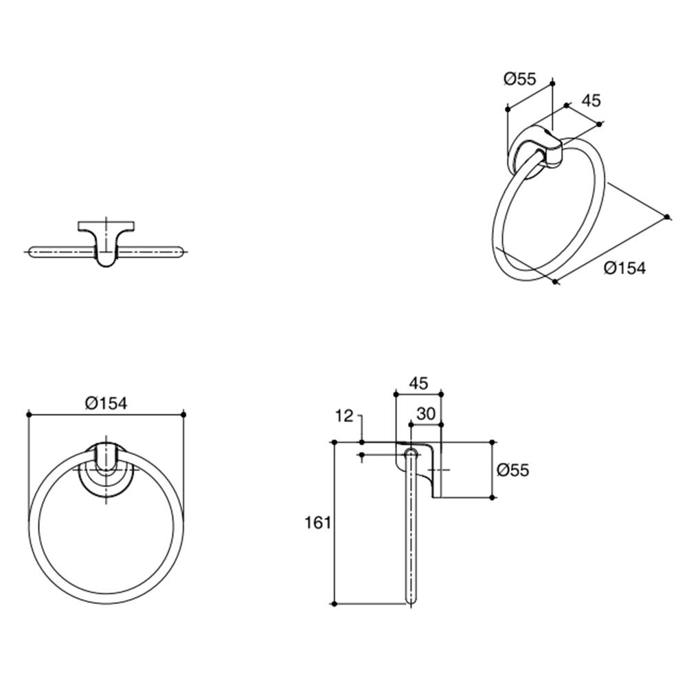 ห่วงแขวนผ้า KOHLER K-17528T-CP สีโครม