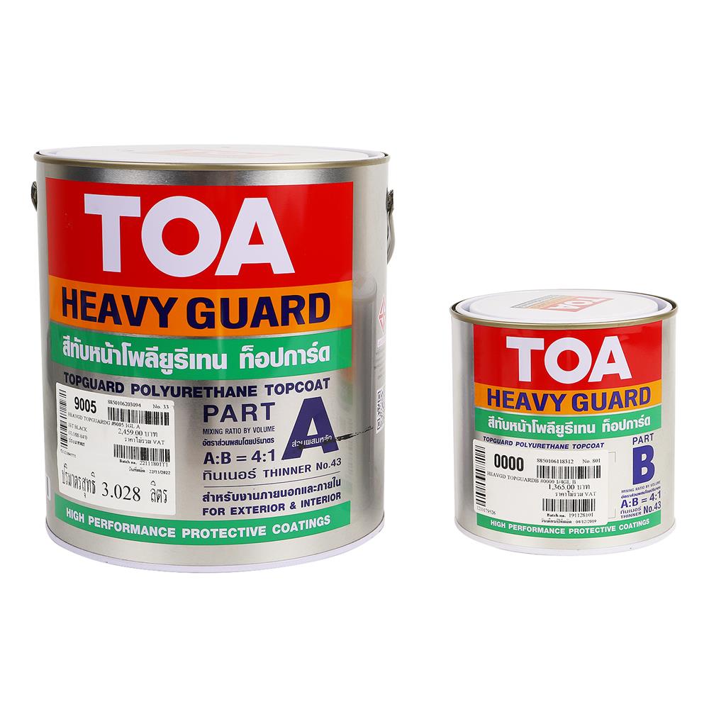 สีงานอุตสาหกรรม TOA TOP GUARD PART A+B RAL9005 สีดำ 1 แกลลอน