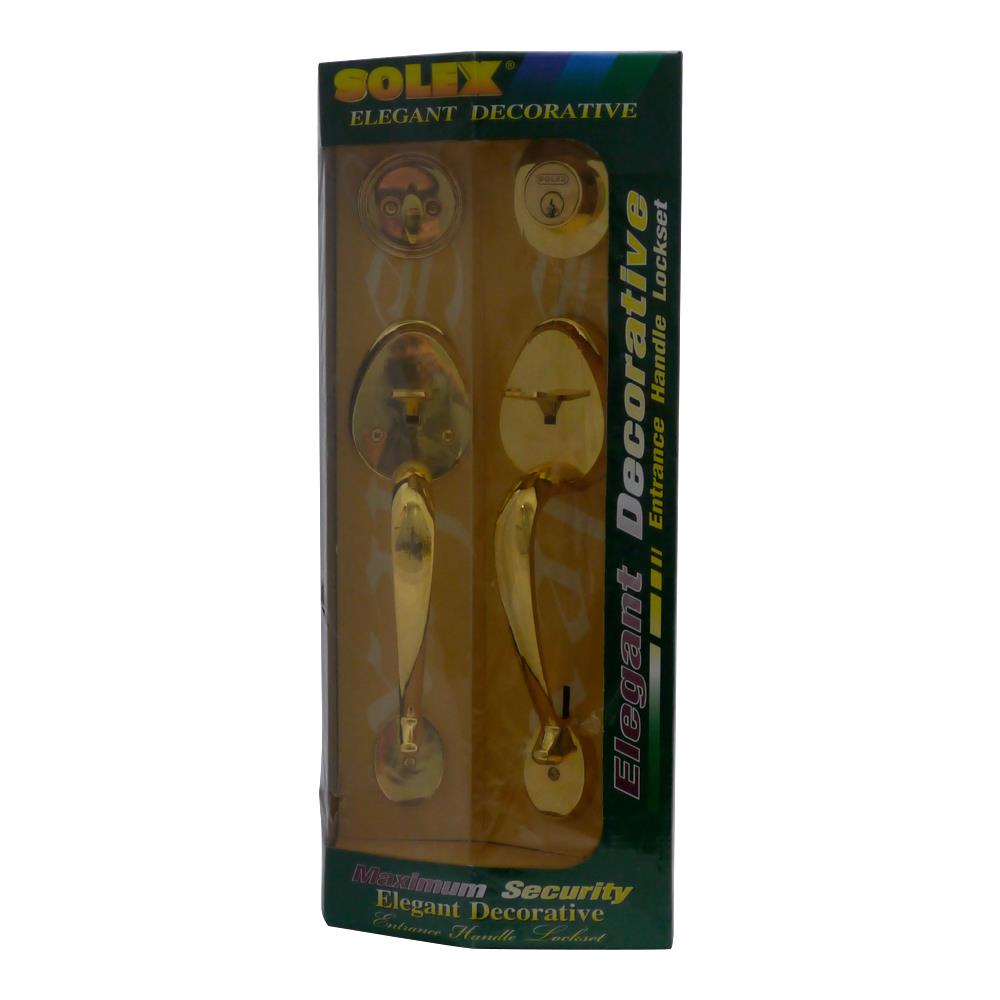 มือจับประตูใหญ่ SOLEX 6810 สีทองเหลือง
