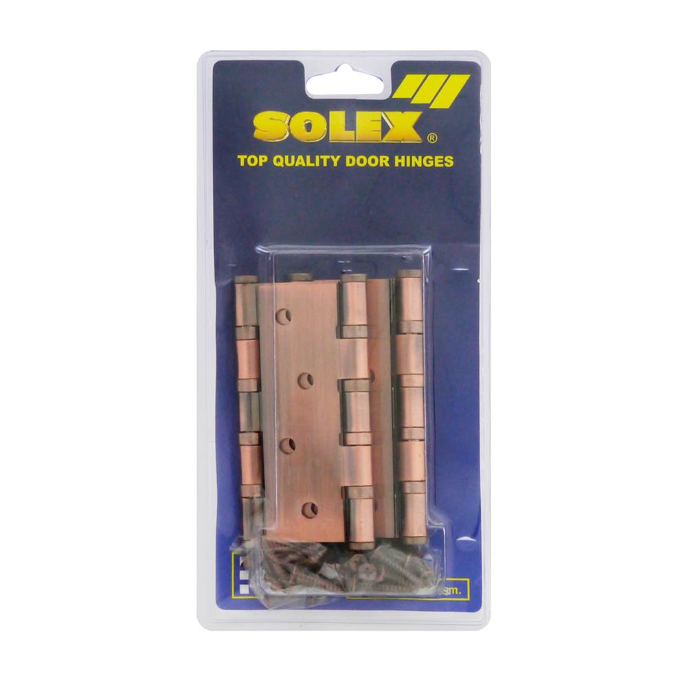 บานพับ 4X3 นิ้ว X 2 มม. SOLEX 4324  สีทองแดงรมดำ (แพ็ก 4 ชิ้น)