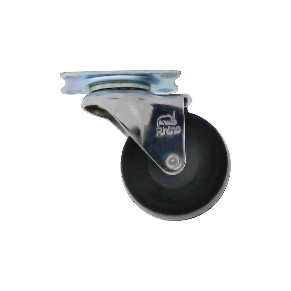 ลูกล้อยาง PANSIAM แป้นหมุน ไม่มีเบรก 2.5 นิ้ว สีดำ