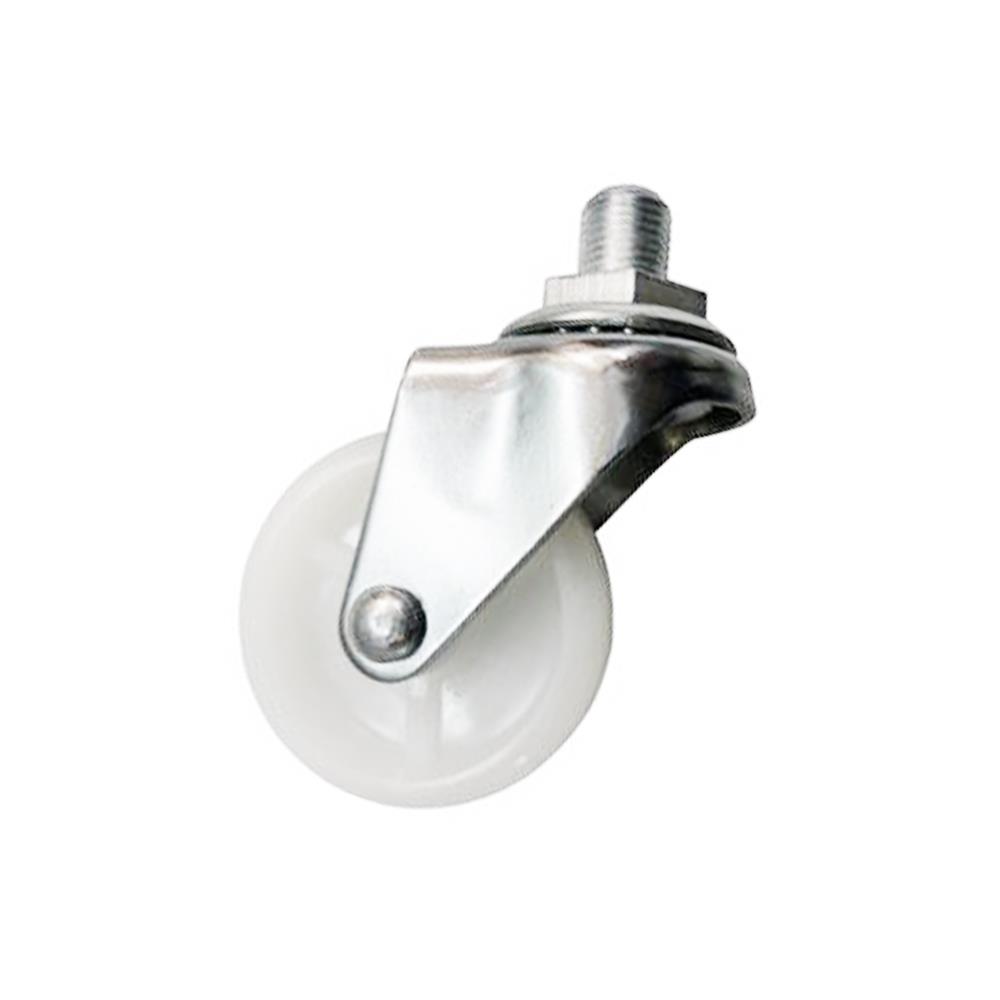 ลูกล้อไนลอน PANSIAM สกรูหมุน ไม่มีเบรก 2 นิ้ว สีขาว