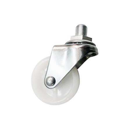 ลูกล้อไนลอน PANSIAM สกรูหมุน ไม่มีเบรก 2 นิ้ว สีขาว_0