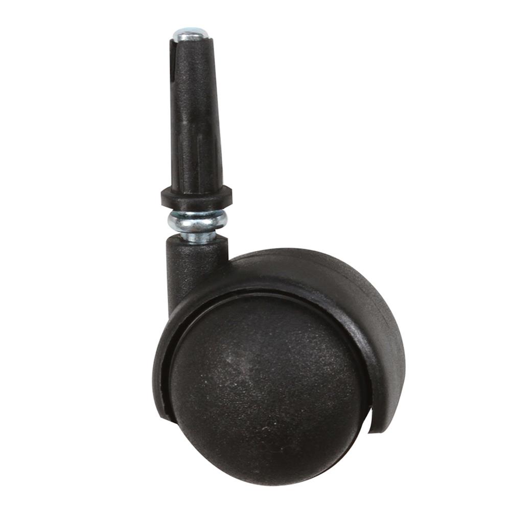 ลูกล้อไนลอนคู่ TMC เดือยหมุน ไม่มีเบรก 1.5 นิ้ว สีดำ