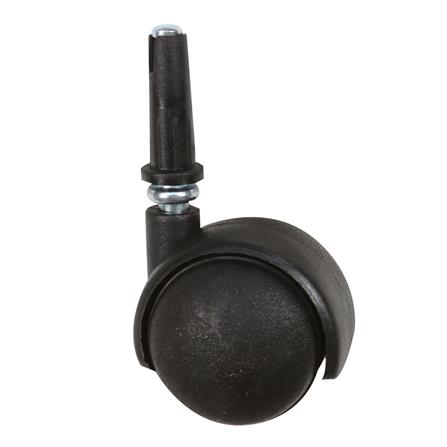 ลูกล้อไนลอนคู่ TMC เดือยหมุน ไม่มีเบรก 1.5 นิ้ว สีดำ