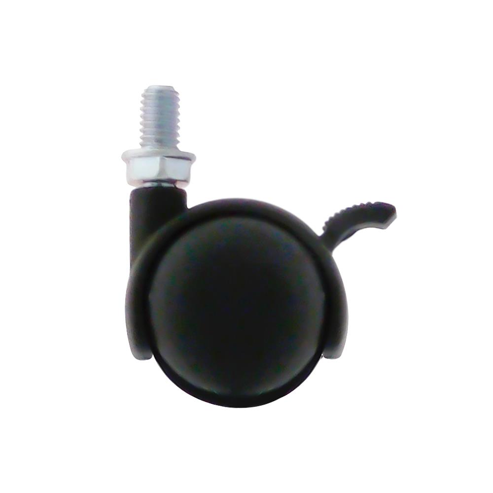 ลูกล้อไนลอนคู่ TMC สกรูหมุน มีเบรก 1.5 นิ้ว สีดำ