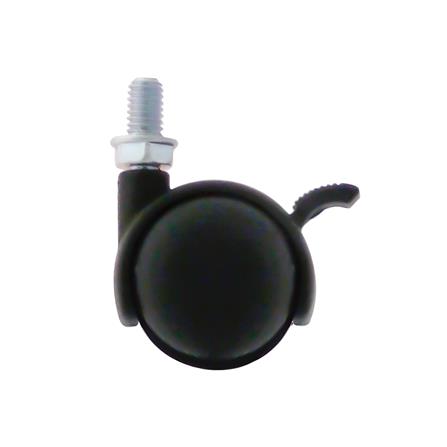 ลูกล้อไนลอนคู่ TMC สกรูหมุน มีเบรก 1.5 นิ้ว สีดำ