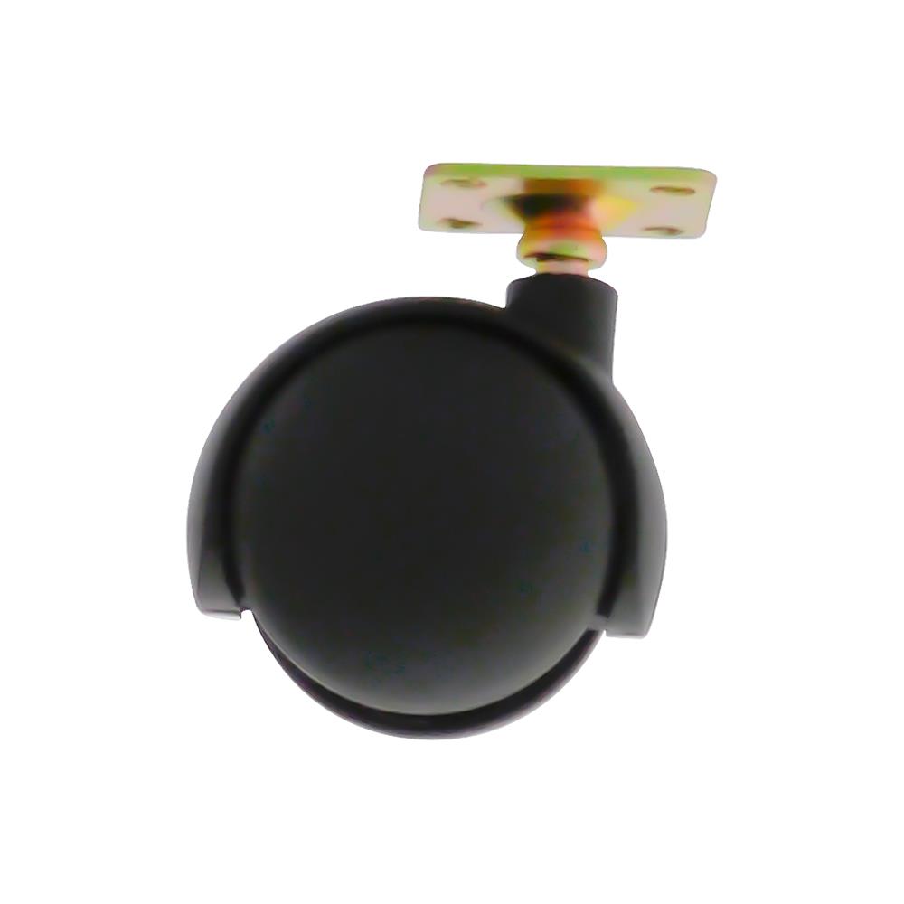 ลูกล้อไนลอนคู่ TMC แป้นหมุน ไม่มีเบรก 2 นิ้ว สีดำ