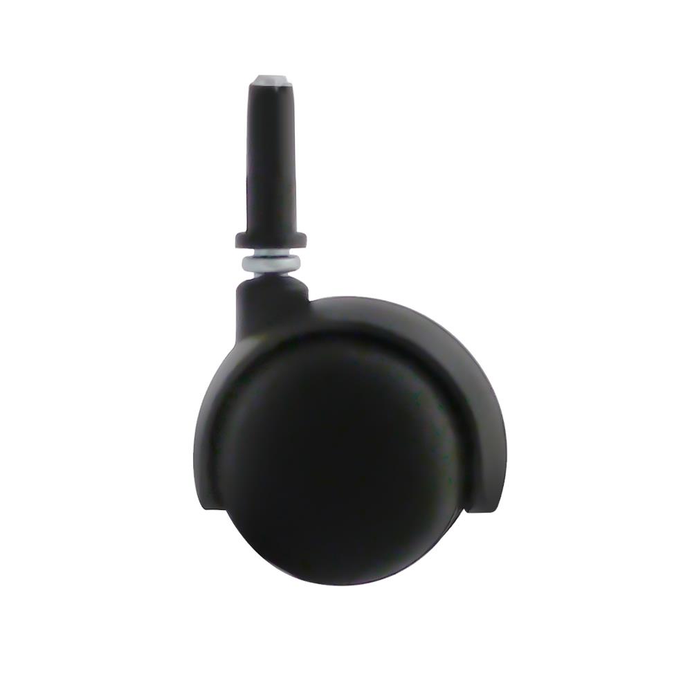 ลูกล้อไนลอนคู่ TMC เดือยหมุน ไม่มีเบรก 2 นิ้ว สีดำ