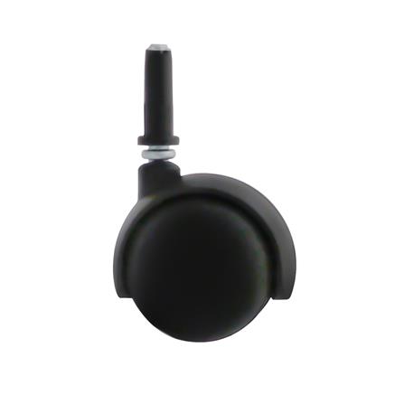 ลูกล้อไนลอนคู่ TMC เดือยหมุน ไม่มีเบรก 2 นิ้ว สีดำ