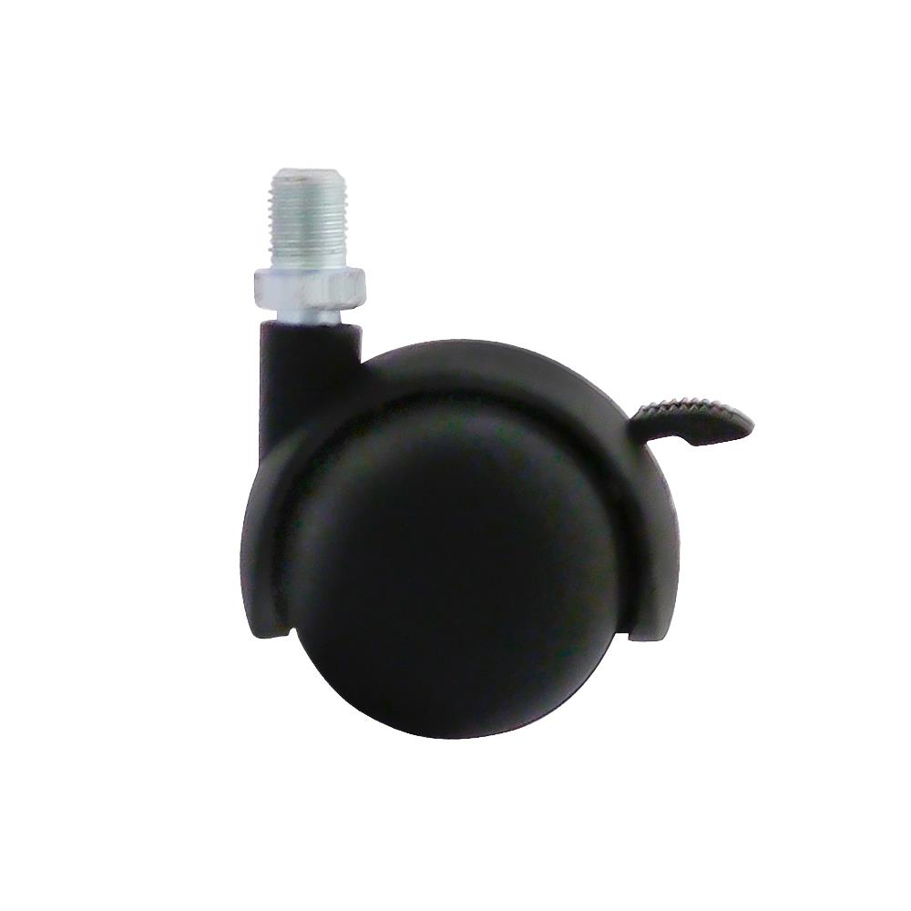 ลูกล้อไนลอนคู่ TMC สกรูหมุน มีเบรก 2 นิ้ว สีดำ