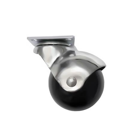 ลูกล้อไนลอน TMC แป้นหมุน ไม่มีเบรก 2 นิ้ว สีดำ