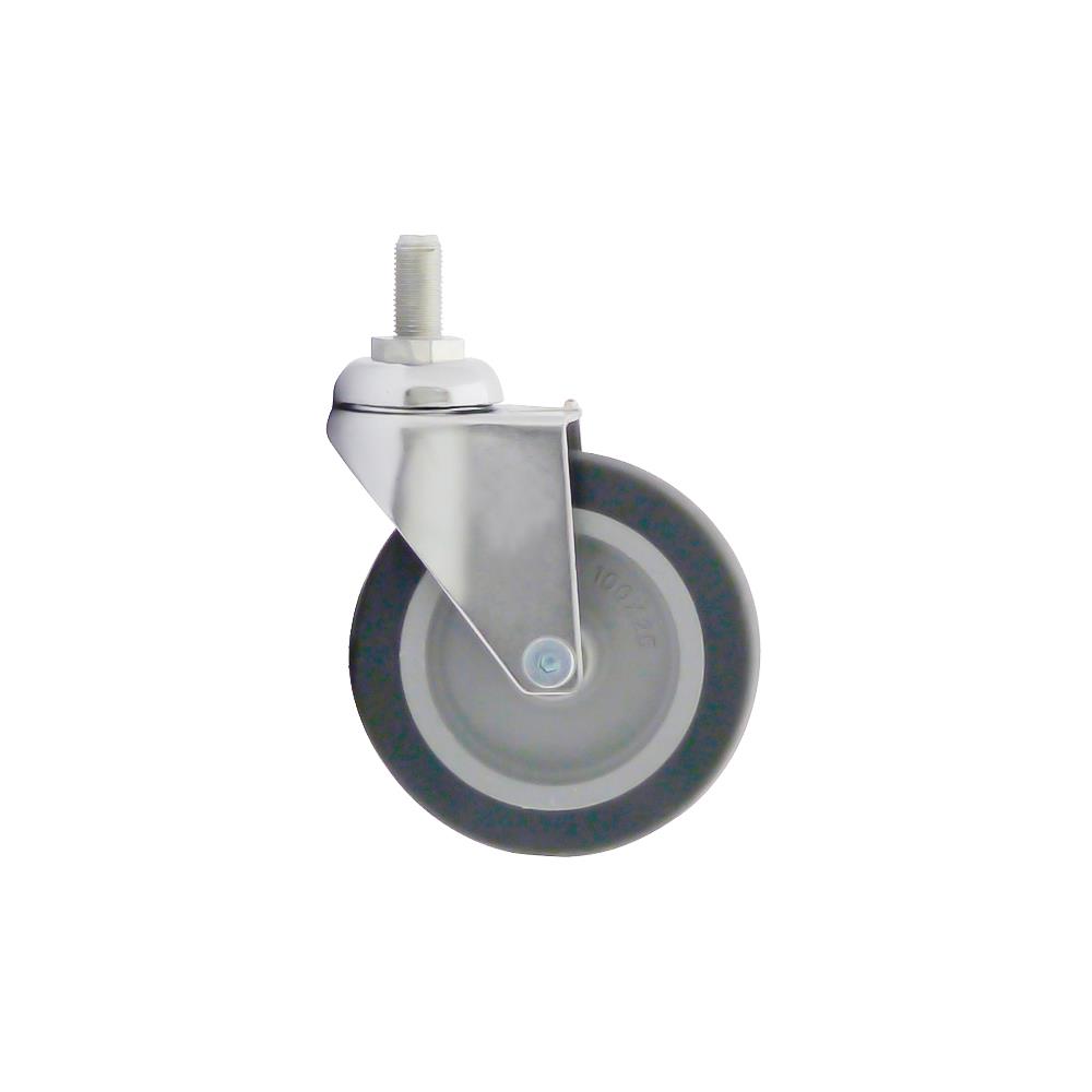 ลูกล้อยาง PAREO สกรูหมุน มีเบรก 4 นิ้ว สีเทา