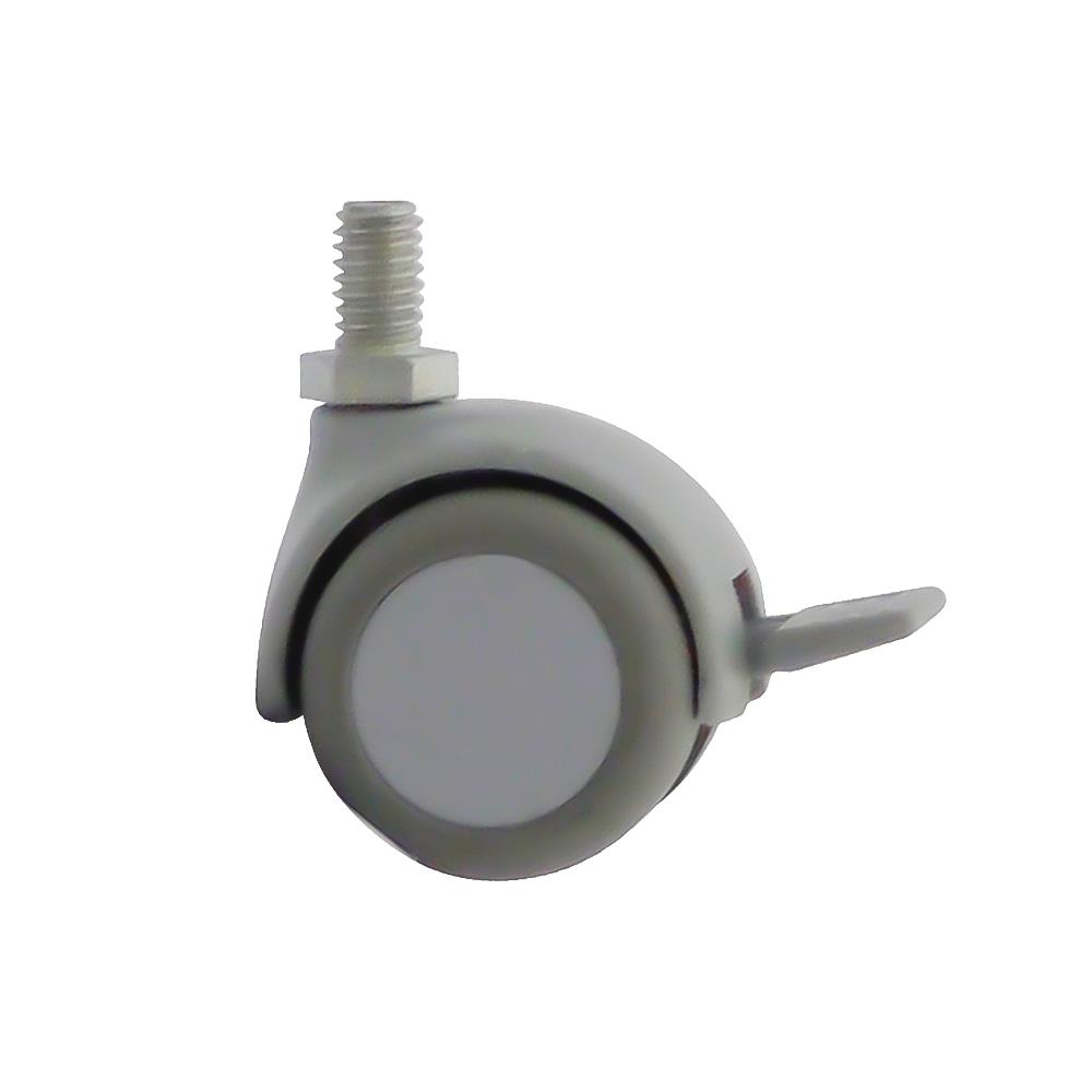 ลูกล้อไนลอน PAREO สกรูหมุน มีเบรก 1.5 นิ้ว สีเทา