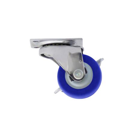 ลูกล้อโพลียูรีเทน PAREO แป้นหมุน มีเบรก 2 นิ้ว สีน้ำเงิน