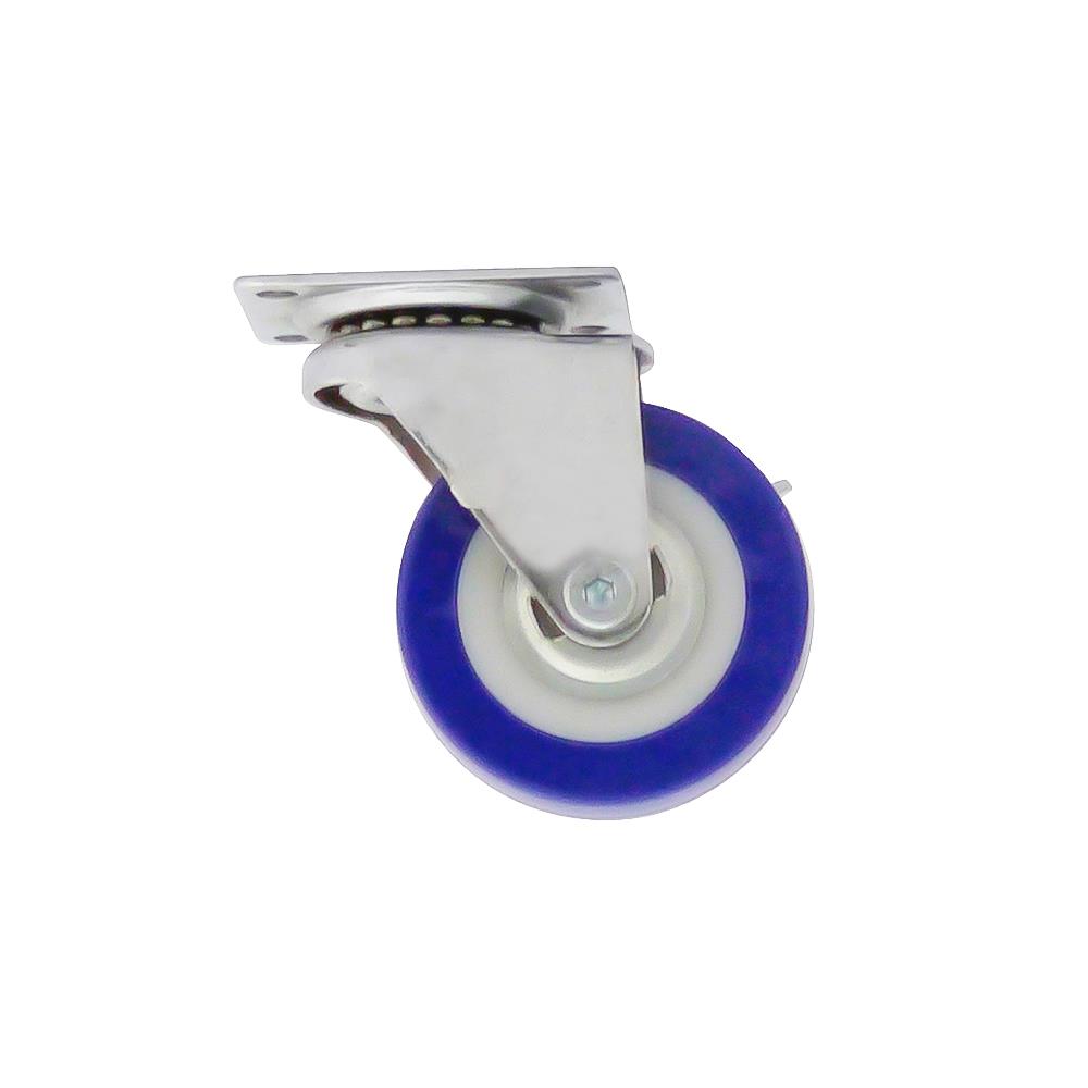 ลูกล้อโพลียูรีเทน PAREO แป้นหมุน มีเบรก 2.5 นิ้ว สีน้ำเงิน