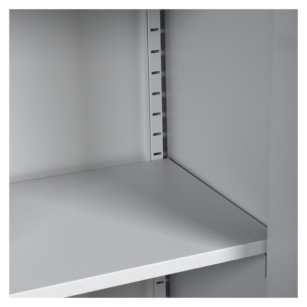 ตู้เหล็กสูงบานเลื่อนกระจก LUCKY WORLD KSG-120K-TG สีเทาทราย