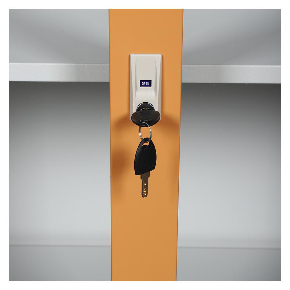 ตู้เหล็กสูงบานเลื่อนกระจก LUCKY WORLD KSG-120K-EG สีน้ำตาล