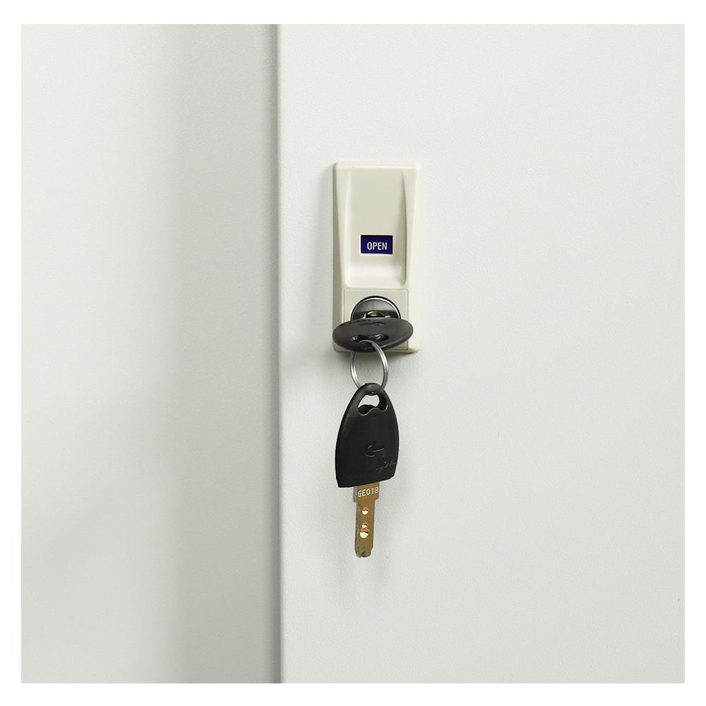 ตู้เหล็กสูงบานเลื่อนทึบ LUCKY WORLD KSS-120K-TG สีเทาทราย