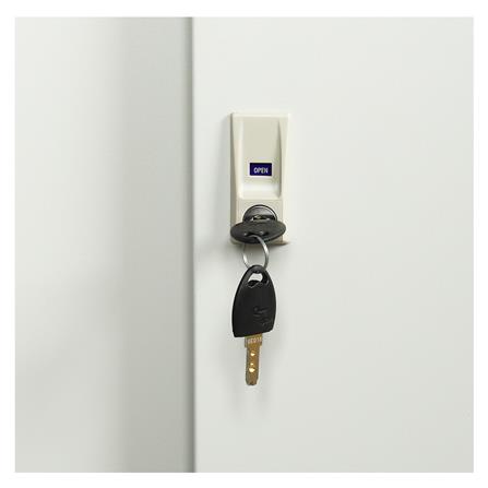 ตู้เหล็กสูงบานเลื่อนทึบ LUCKY WORLD KSS-120K-TG สีเทาทราย_3