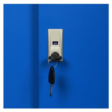 ตู้เหล็กสูงบานเลื่อนทึบ LUCKY WORLD KSS-120K-RG สีน้ำเงิน_3