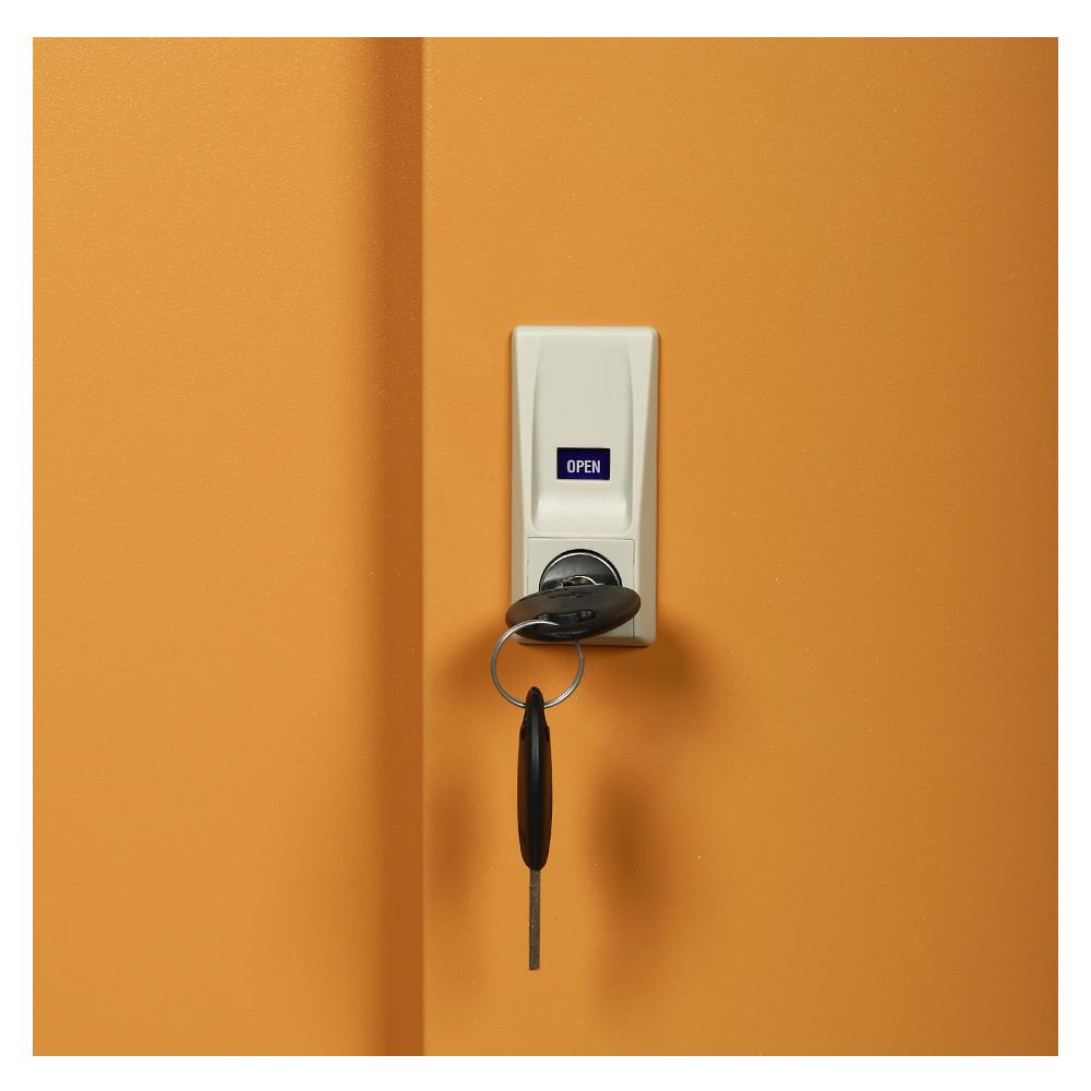 ตู้เหล็กสูงบานเลื่อนทึบ LUCKY WORLD KSS-120K-EG สีน้ำตาล