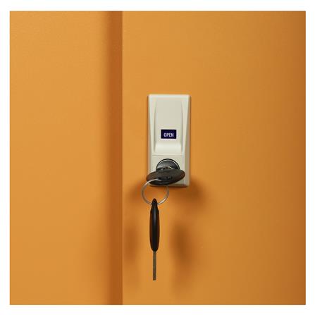 ตู้เหล็กสูงบานเลื่อนทึบ LUCKY WORLD KSS-120K-EG สีน้ำตาล_3