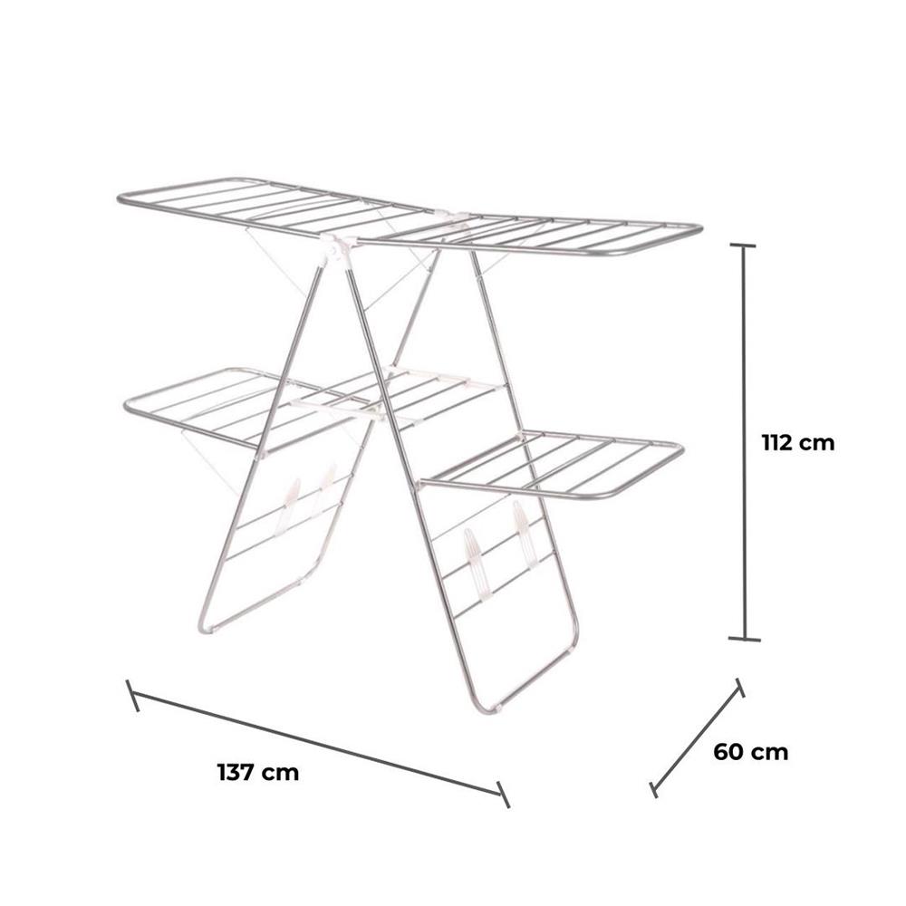 ราวพาดผ้ามีปีก2ชั้น 137x60x112 cm PLIM