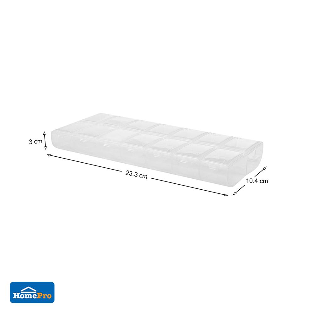 กล่องแบ่งช่อง 14 ช่อง STACKO TLB014 10.5x23.5x3 ซม. สีขาว