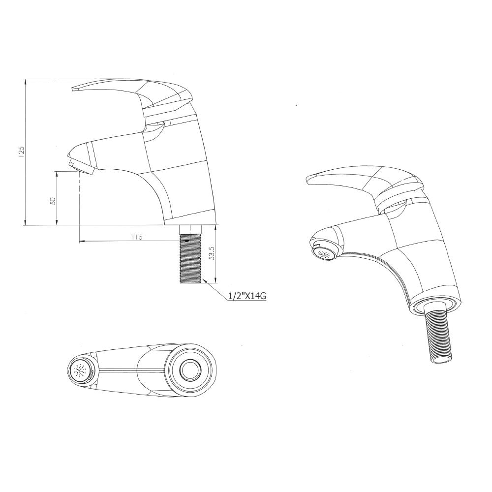 ก๊อกอ่างล้างหน้าเดี่ยว HAFELE 495.61.027 สีโครม