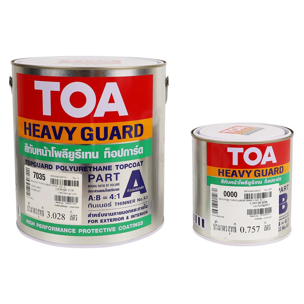 สีงานอุตสาหกรรมและสีทับหน้า TOA TOP GUARD PART A+B RAL7035 สีเทา1 แกลลอน