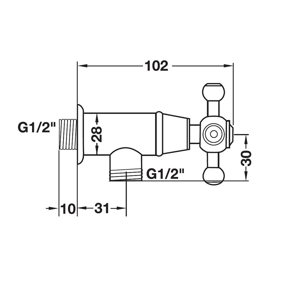 วาล์วฝักบัว 1 ทาง HAFELE 495.61.220 สีโครม
