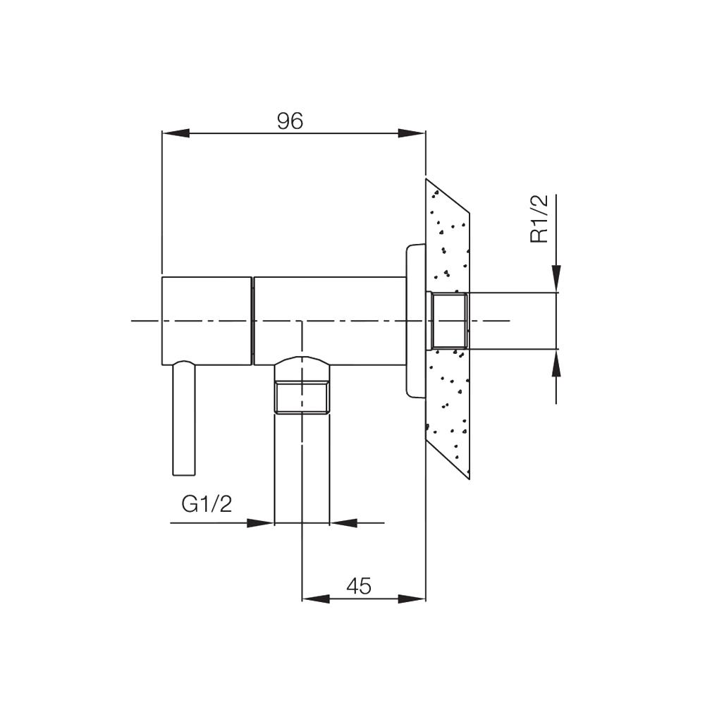 วาล์วฝักบัว 1ทาง WS-0210
